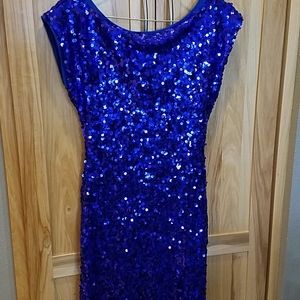 Purple sequin blue sz S TFNC LONDON dress